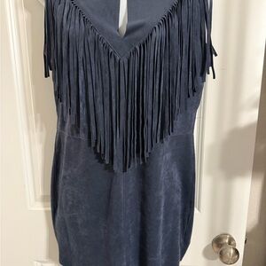 Gianni Bini Navy Fringe Dress